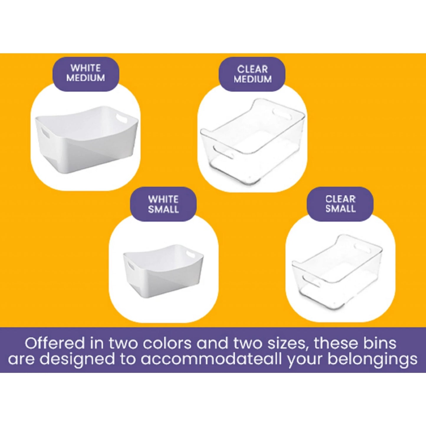 YBM HOME Storage Bins - Open Plastic Organizers and Storage Basket for Kitchen Pantry Organization, Under Sink Bathroom Storage, Toy Baskets, Food Storage Box Containers (Small - 12 Pack, White)