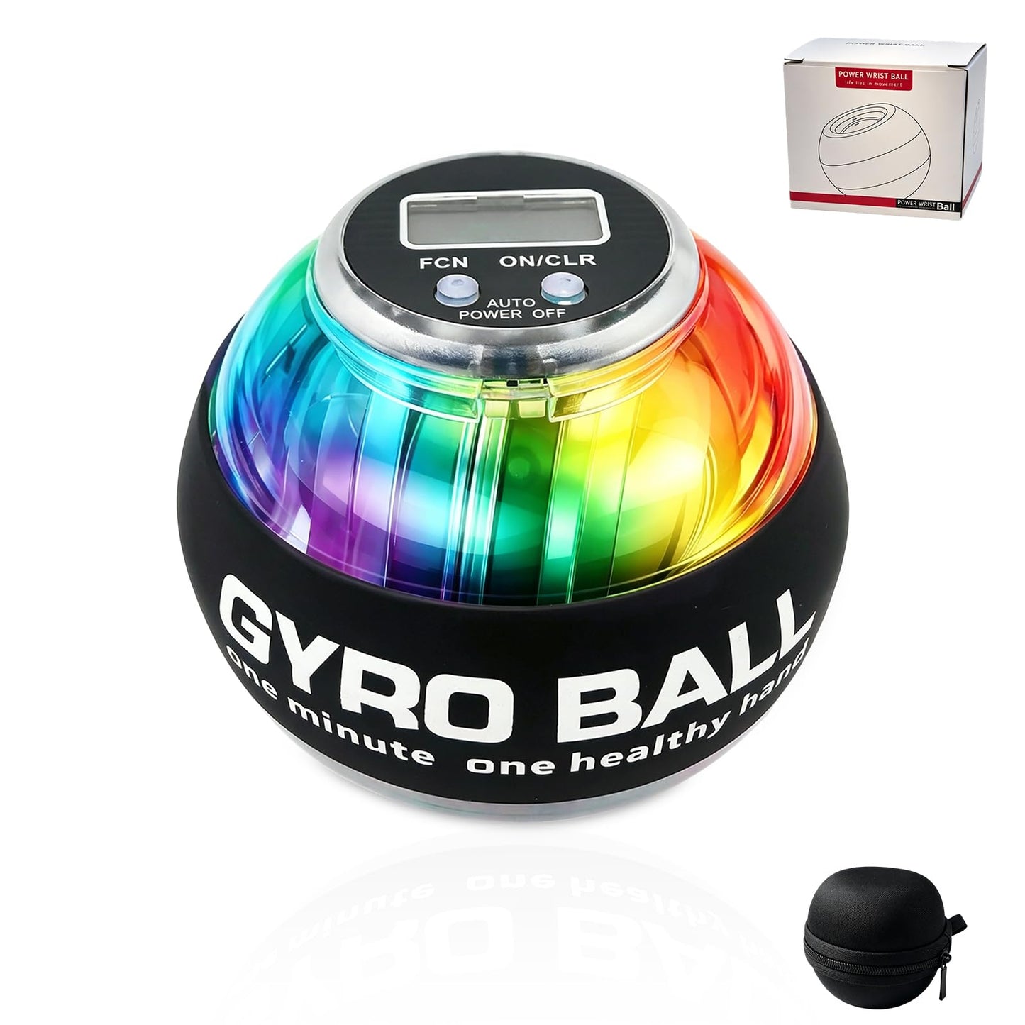 Wrist Trainer Ball&Torque Ball Hand Exerciser, with LED Light and Counter .Auto-Start Gyroscopic Gyro Ball for Grip Trainer, Wrist Strengthener for Men Women Athletes, Office Workers Gamers Athletes