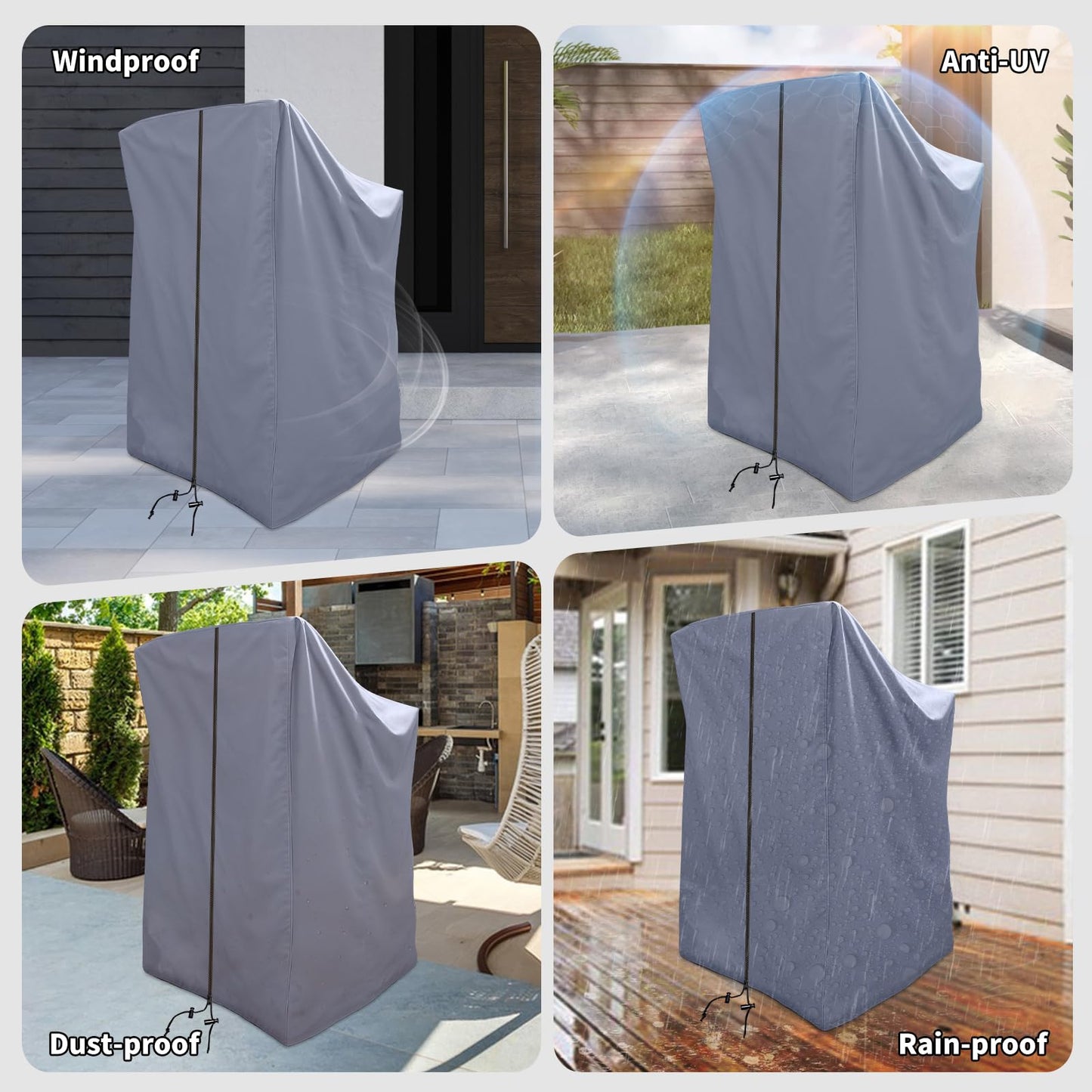 XYZCTEM Treadmill Cover, Dustproof Waterproof Folding Treadmill Cover, Fit for Most Indoor Outdoor Sunscreen Fold-able Treadmills, Grey