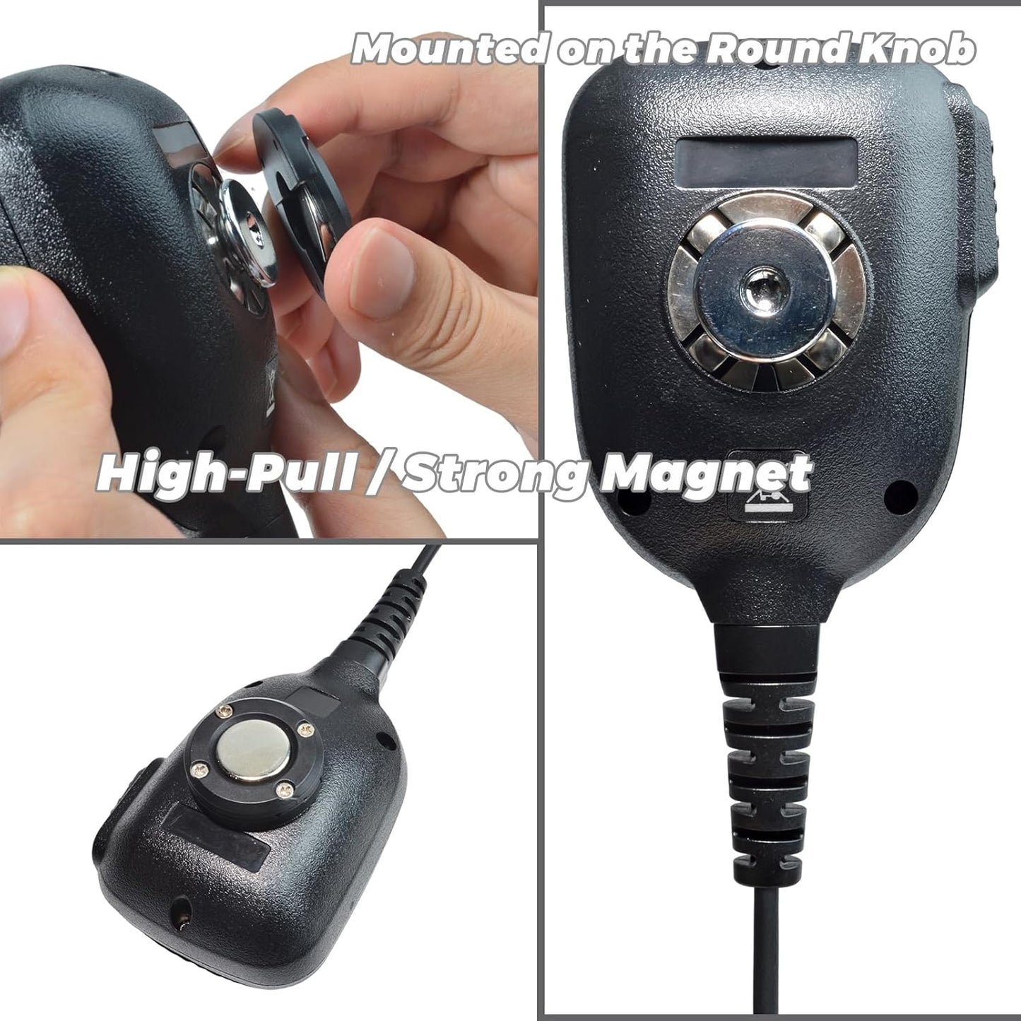 2-Pack, TWAYRDIO Magnetic Radio Mic Holder Mobile Microphone Magnet Mount, CB Mic Hanger, for Motorola Kenwood Mics