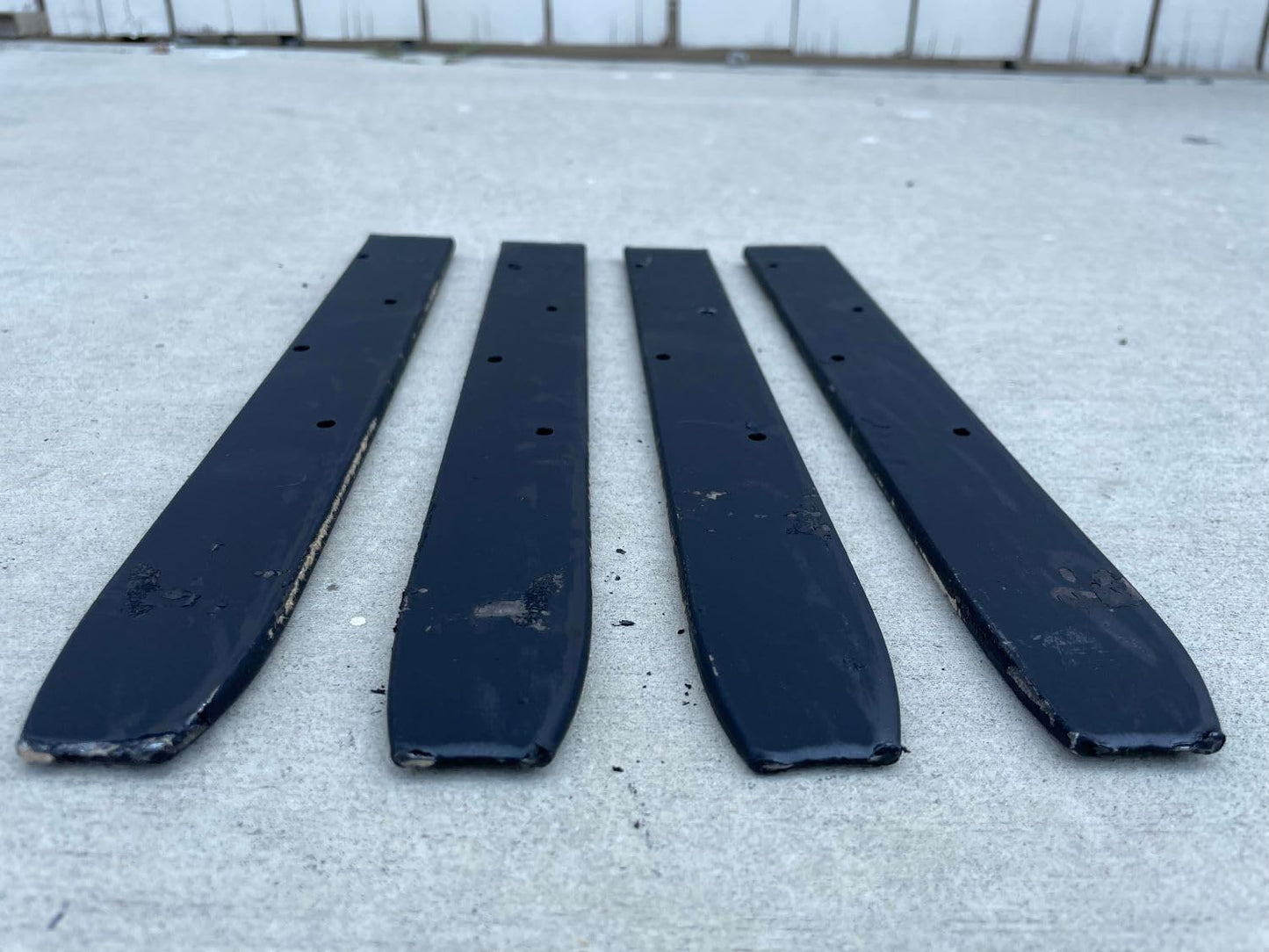 Sandbaggy 12" Flat Steel Stakes for Concrete Forms with Nail Holes - 1.5" Wide - Painted - Removable, Reusable, V Point End - Construction Grade Stakes (50, 12 inch)