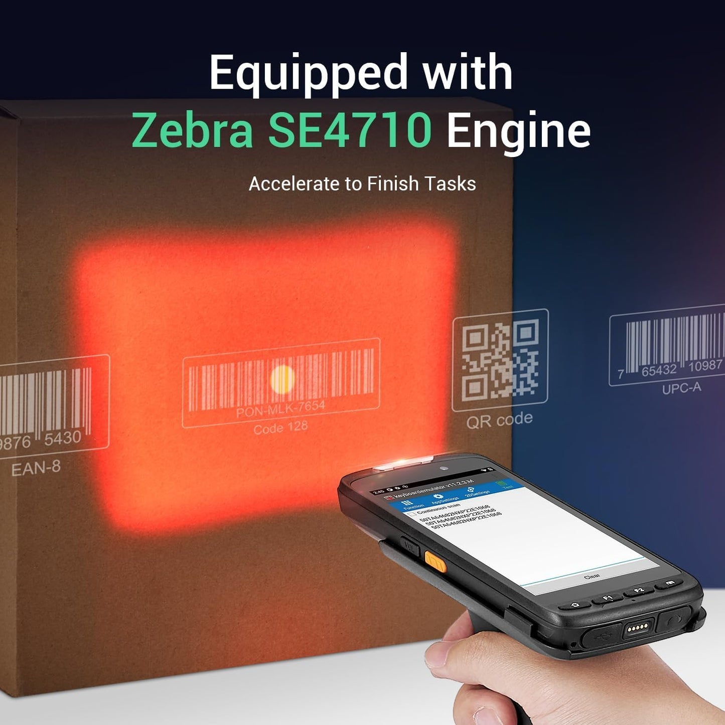 SVANTTO Android Barcode Scanner with Pistol Grip, Rugged PDA Android 11, 4+64GB, 1D/2D/QR Zebra Scanner SE4710, Bluetooth 5.0, WiFi, 4G LTE, NFC