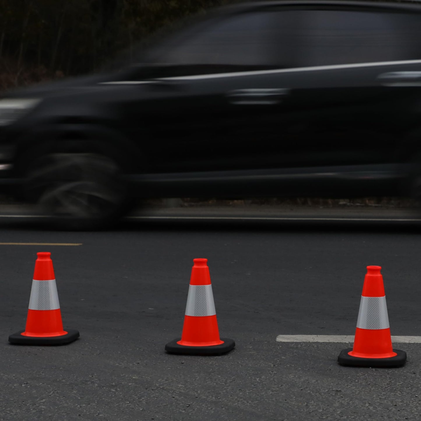 OrangeStar 8 Pack 12" Orange Traffic Safety Cones, PVC Parking Construction Cones w/Reflective Collar, Heavy Duty Base for Driving Practice, Parking Lots and Roadwork