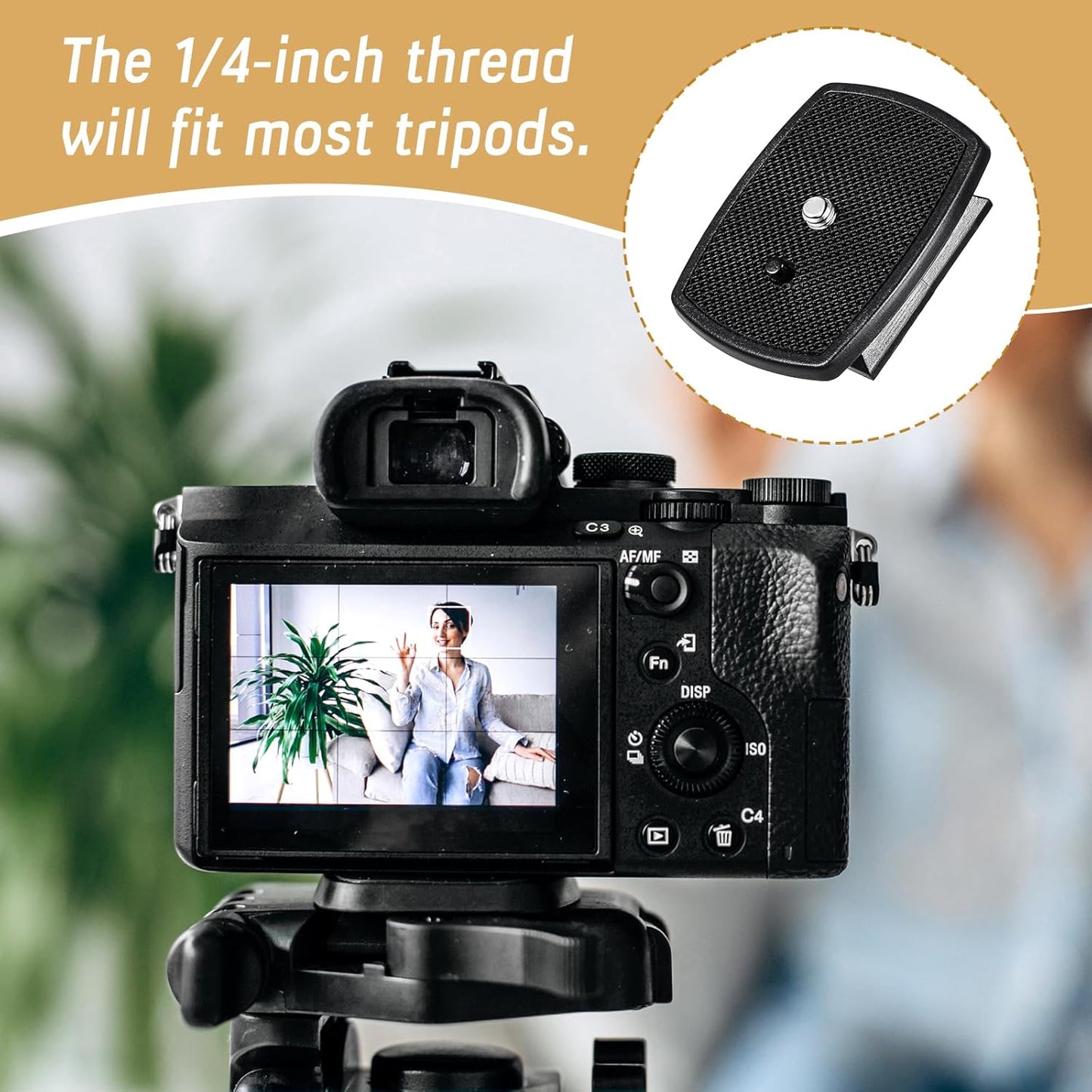 Josojoou 3PCS 43x43mm Universal Tripod Quick Release Plate, Camera Tripod Mount Adapter with Screws, Camera Tripods