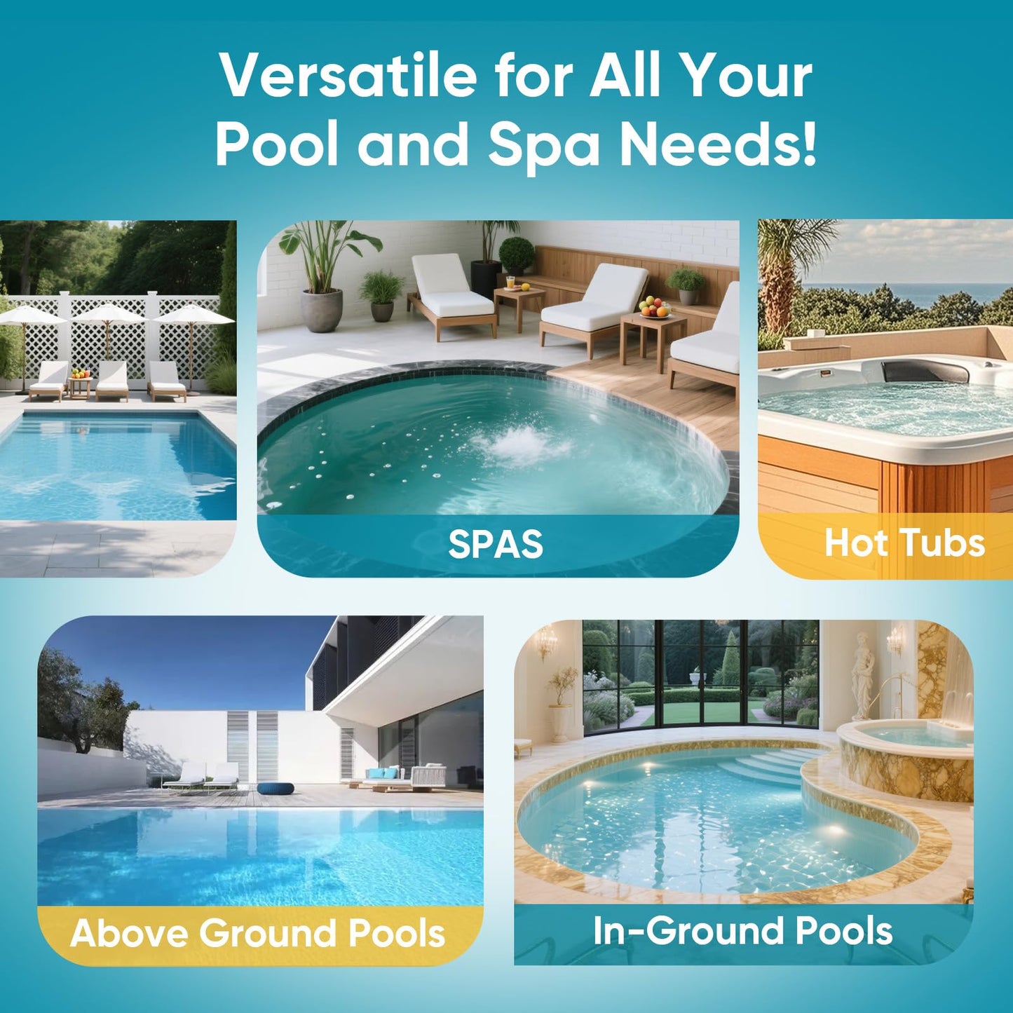 Cordless Pool Vacuum for Above Ground and Inground Pools, 18 GPM Powerful Suction Handheld Rechargeable Pool Cleaner with Versatile 4-Section Pole, 1H Runtime, Ideal for Leaves, Sand and Debris