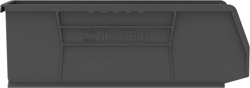 Akro-Mils Plastic Storage Bins - Space-Saving Stackable Organizers for Garage & Pantry | 15" x 5" x 5", Black, 12-Pack