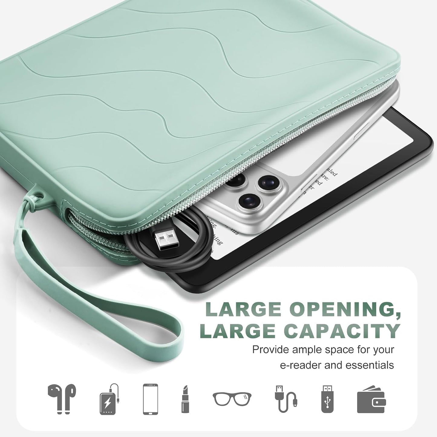 Dadanism 6-7 Inch 7" 6" Silicone Clutch for Kindle Paperwhite and Kindle Colorsoft Signature Edition, K-indle, Kobo