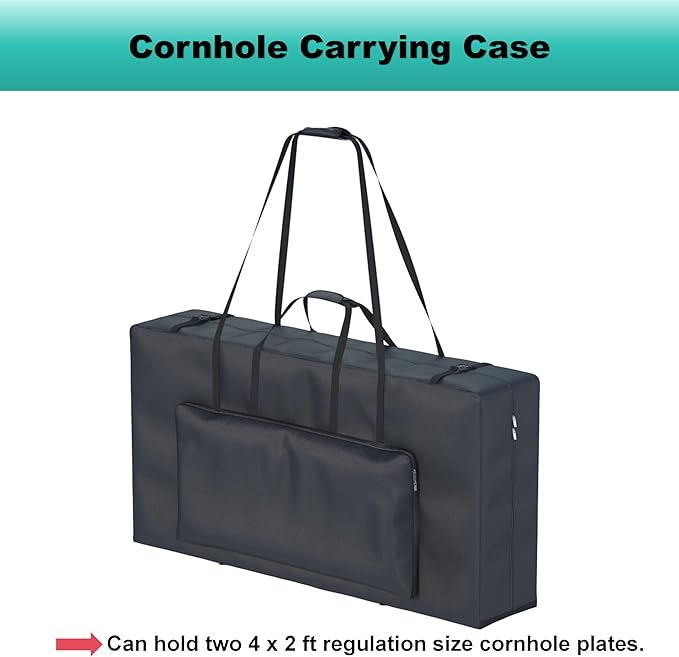 Cornhole Carrying Case, Cornhole Bag Tote Fits 4' x 2' Regulation Size Board, Heavy duty 600D Waterproof Oxford Fabric, Large Pockets for Cornhole Outdoor Games,Only Bag.