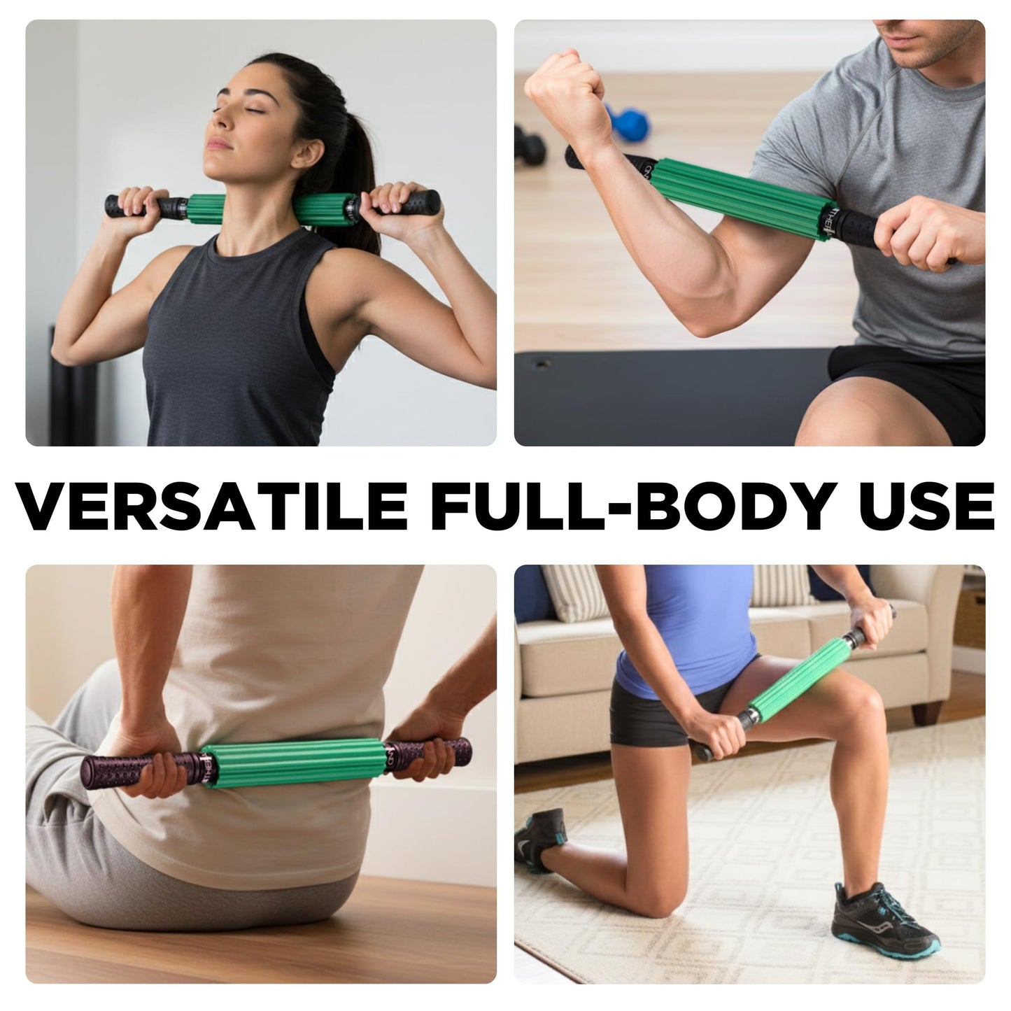 Theraband 13076 Muscle Roller Stick for Self-Myofascial Release, Deep Tissue Massage Rolling Pin, Trigger Point Release and Muscle Soreness, Old Version, One Size