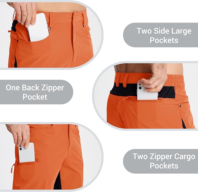 CRYSULLY Men's Hiking Cargo Shorts Outdoor Summer Lightweight Quick Dry Casual Shorts with 5 Pocket