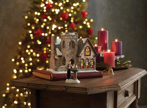 Department 56 Snow Village | Woodlands Family Church Lit Building - 7.48 Inch, Multicolor Decor