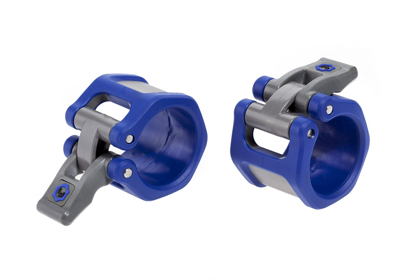 Lock-Jaw Barbell Collars HEX Olympic Barbell Clamps 2 Pcs – Heavy Duty Bar Clamps for 2” & 50mm Olympic Bars – Secure Weight Bar Clamps for Strength Training & Home Gym Accessories – Blue