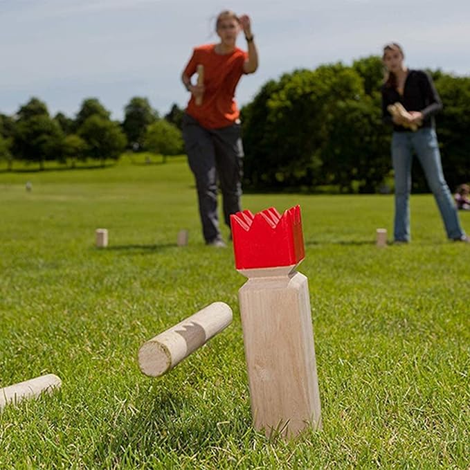 Juegoal Kubb Backyard Game Set, Wooden Block Tossing Game Set with Carrying Bag, Outdoor Games for Yard Garden Lawn Kids Teenagers Adults Family