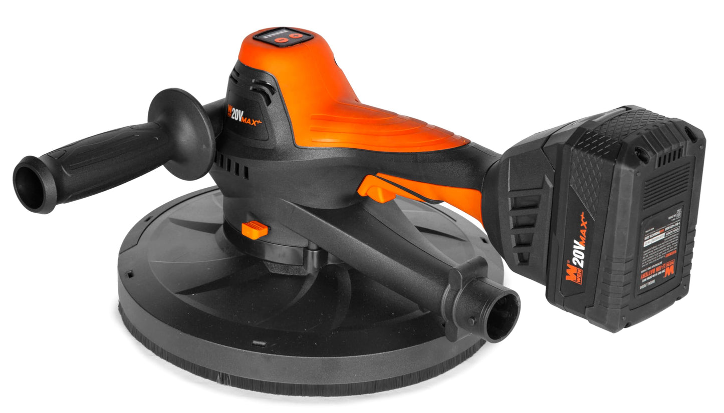WEN 20V Max Brushless Handheld Drywall Sander with 4.0Ah Battery and Charger (20408)