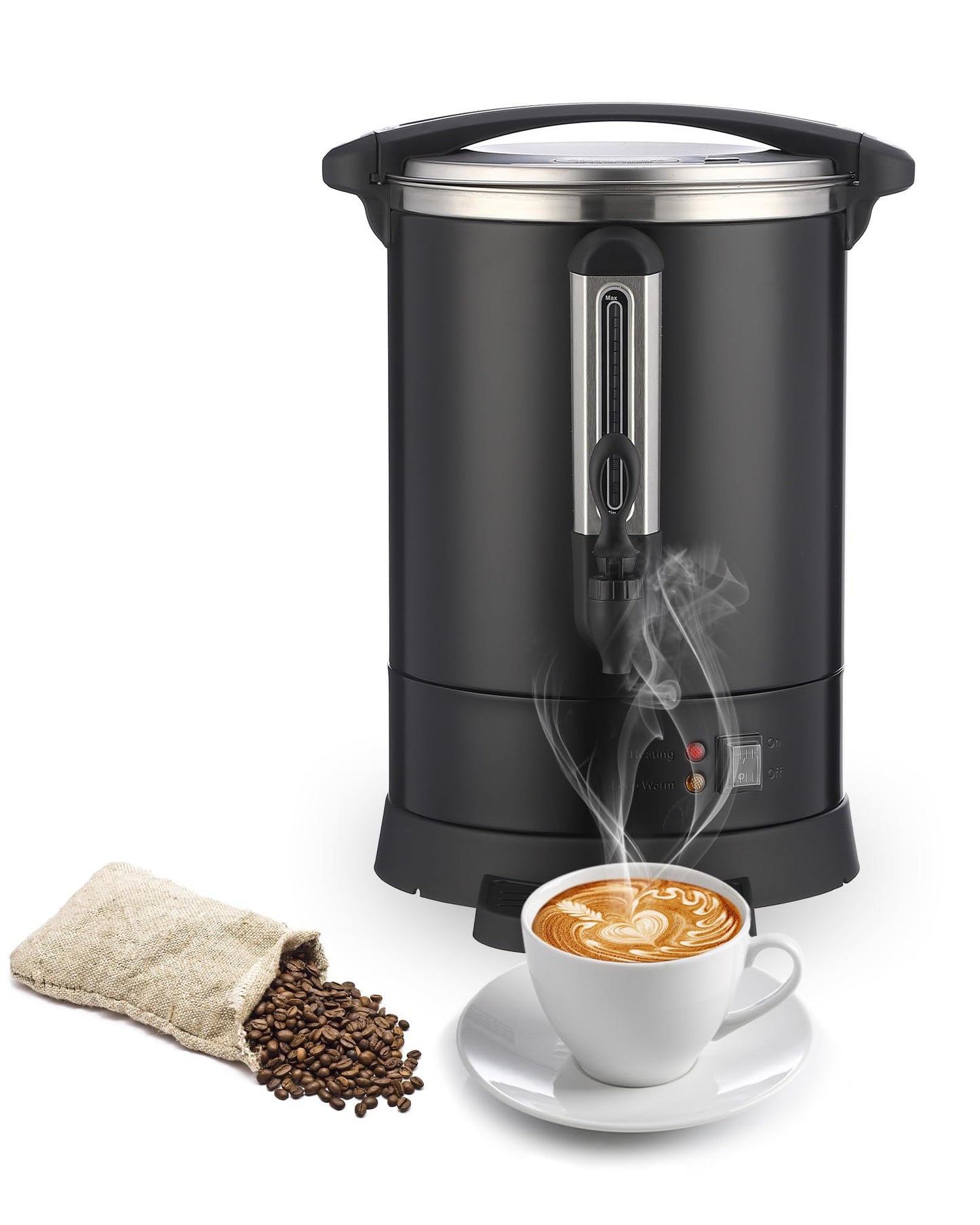 Takywep Double-wall Coffee Urn 80 Cup,12L/3.2 gal Commercial Coffee Maker for Buffet Catering Party,Fast Blow and Heat Maintenance Hot Beverage Dispenser,Hot Water Urn