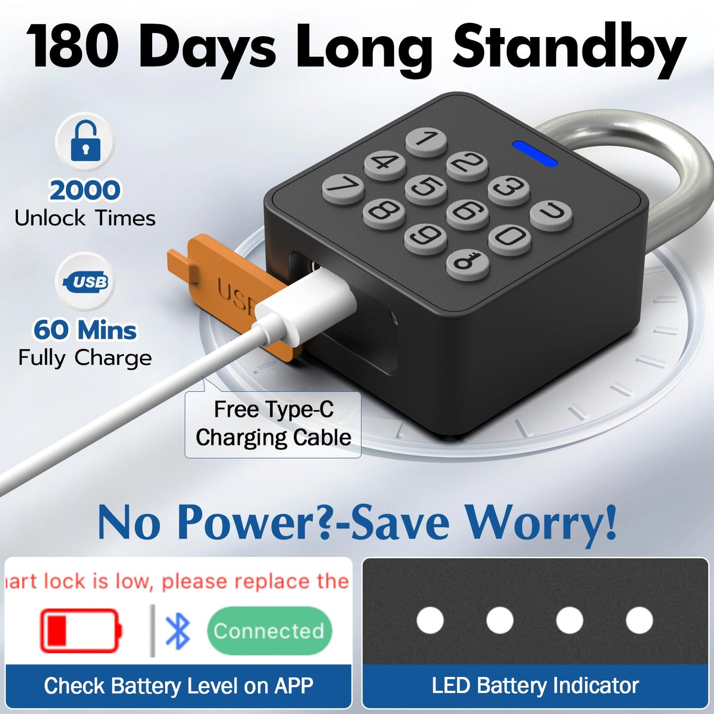 Keylesslife Fingerprint Padlock with Code,Combination Padlock Gym Locker Lock,Smart Padlock with Fingerprint Gym Lock Waterproof for Outdoor Gate Fence Shed Storage Gym Locker School