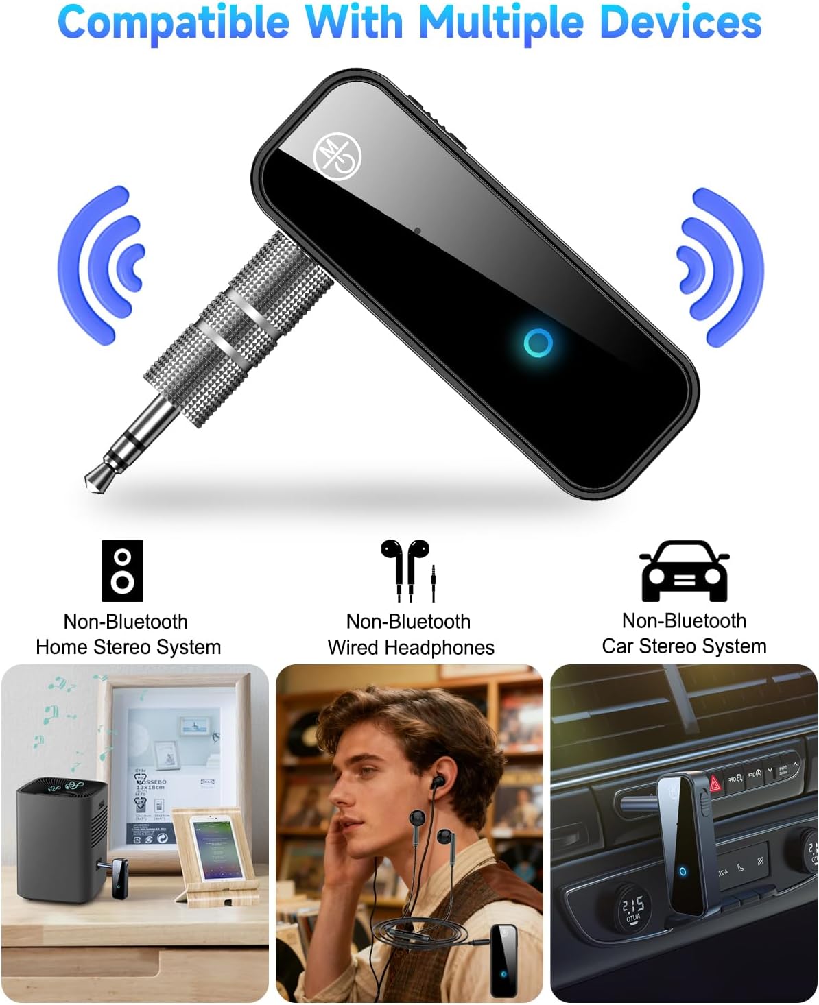 ALYNIC 5.4 2 1 3.5mm 3.5 AUX Bluetooth Adapter for Car, in Wireless Bluetooth Transmitter and Receiver, Jack RCA
