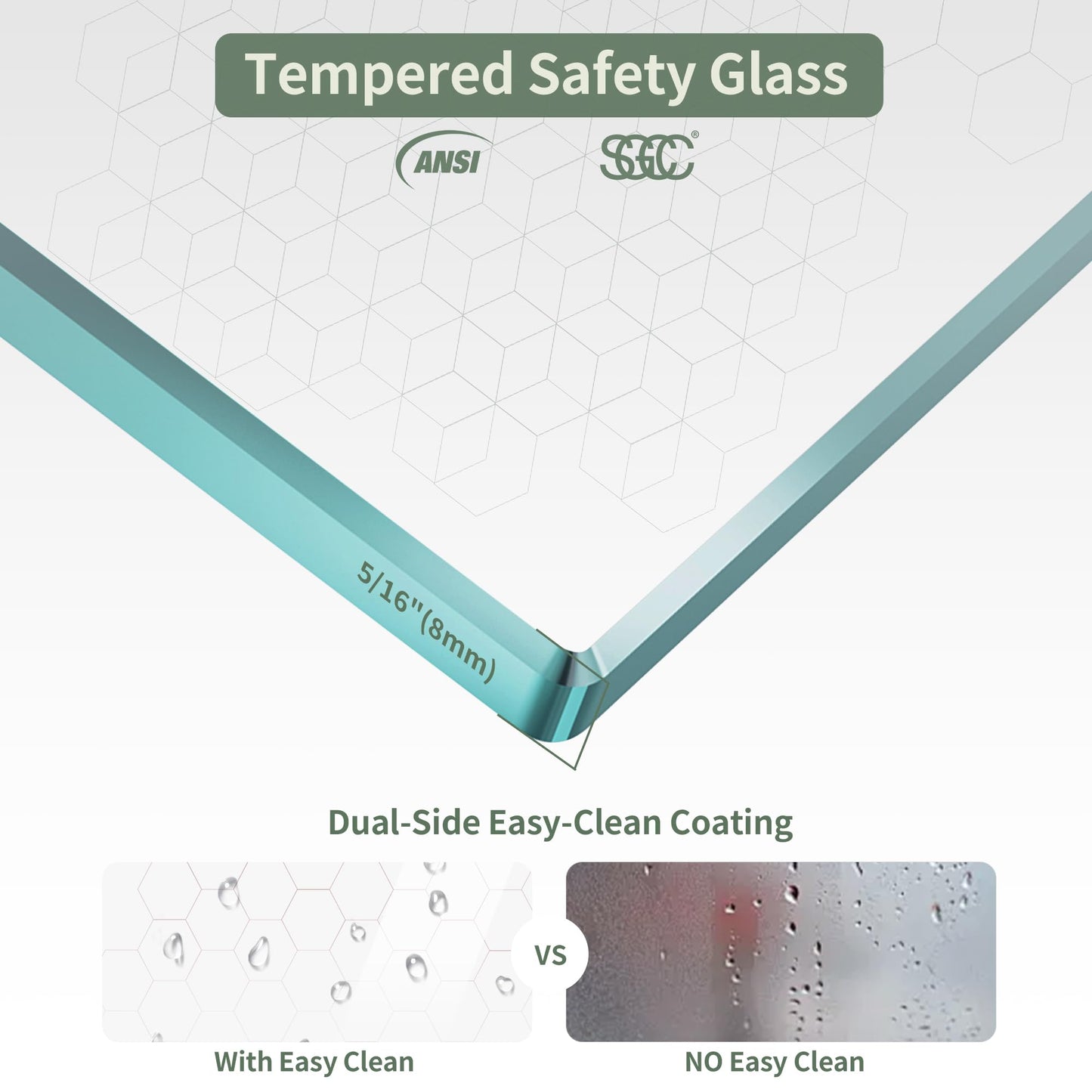56-60" W x 76" H Frameless Sliding Shower Door, 5/16" (8mm) Clear Tempered Glass with Easy-Clean Coating, Sliding Glass Shower Door for Bathroom, Stainless Steel Hardware (Brushed Gold, 60" W x 76" H)