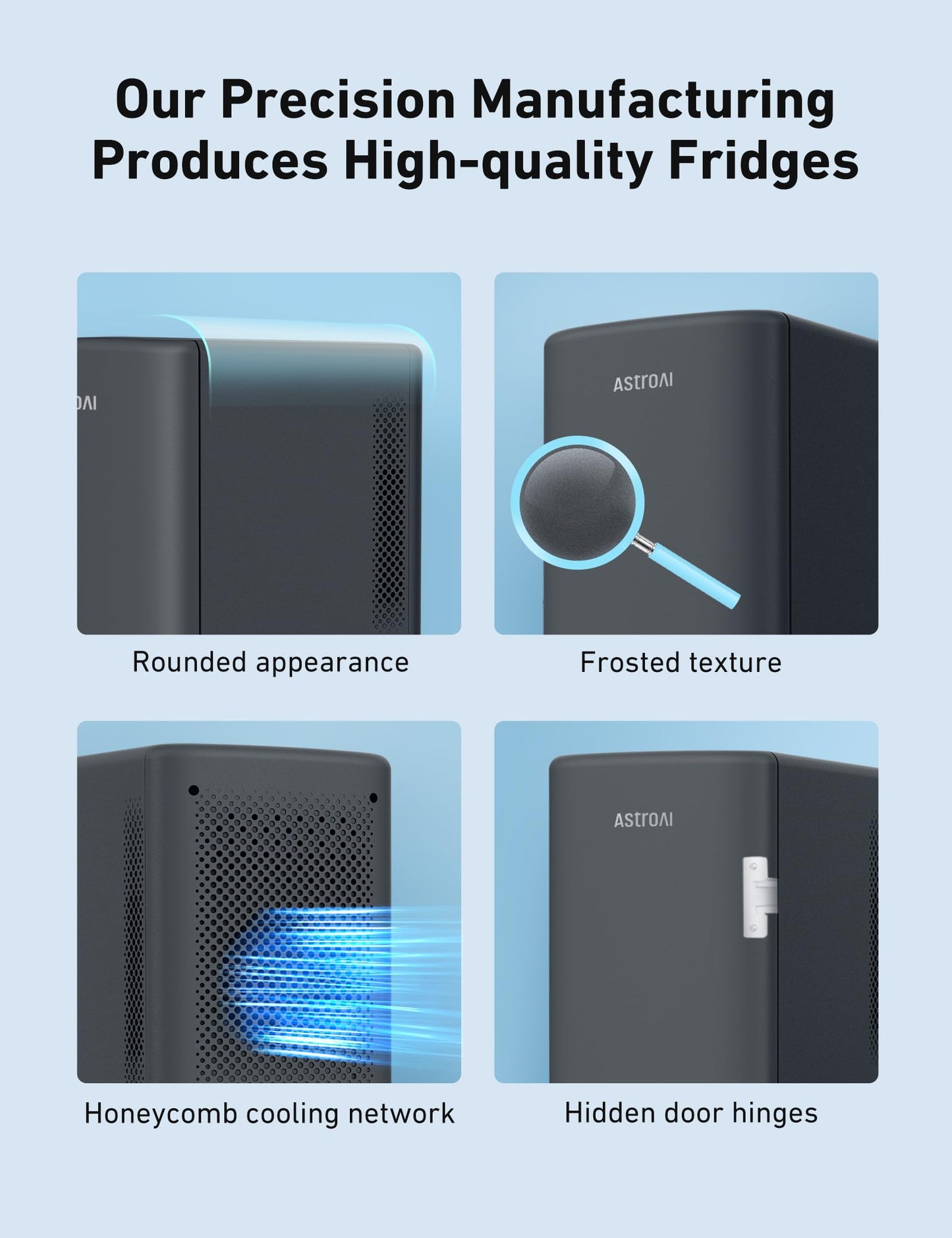 AstroAI Mini Fridge 2.0 Gen, 6 Liter/8 Cans Small Refrigerator Makeup Skincare Fridge 110V AC/12V DC Portable Thermoelectric Cooler and Warmer Fridge for Bedroom, Present for Dad (Dark Grey)