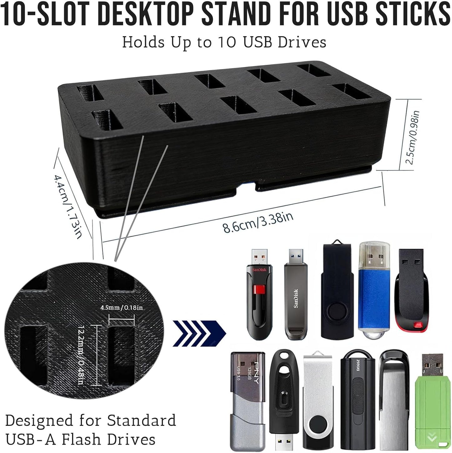 FEWINA Flash Drive Desk Organizer Stand USB Holder Storage Electronic Accessories Organizer for USB Flash Drive Stand