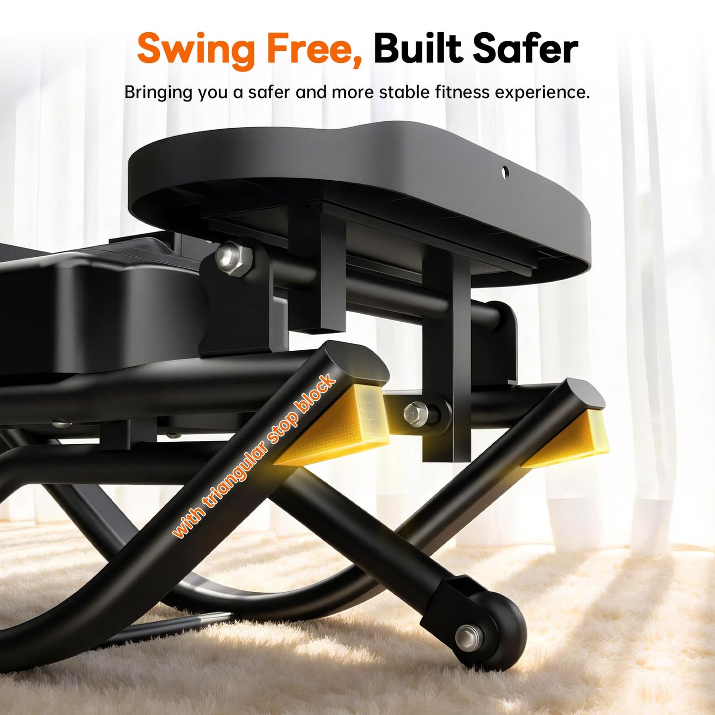 HXD-ERGO Rock Stepper with Elastic Resistance Bands, Side-to-Side Lateral Rocking Motion, Digital Display & High-Capacity Design for Home Leg GluteWorkout