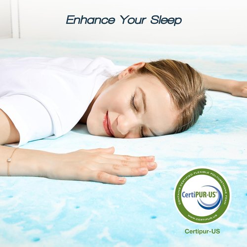 Mattress Topper King - 2 Inch Cooling Gel Memory Foam for Back Pain Relief | CertiPUR-US Certified