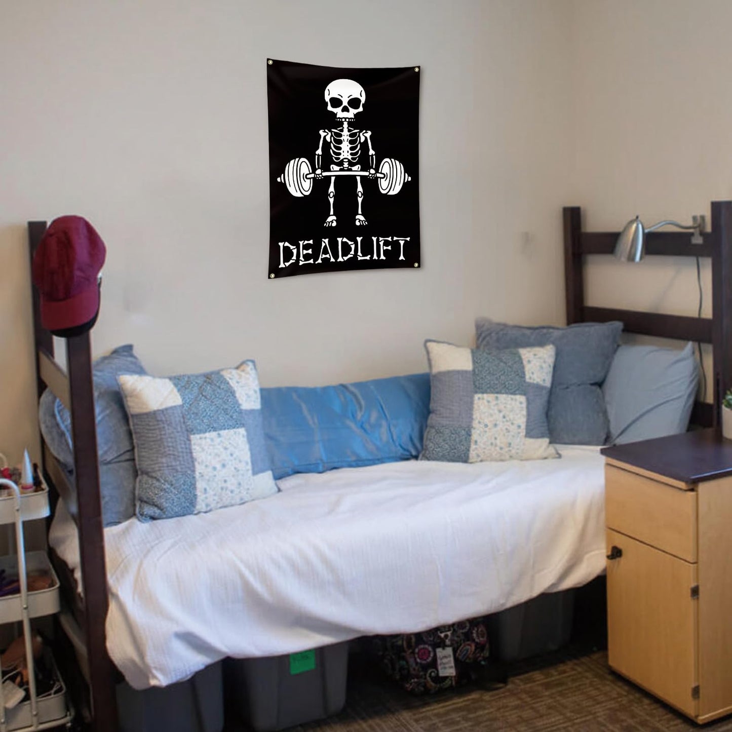 Deadlift Flag Motivational Home Gym Flag Banner Office Gym Wall Decor Fitness Lifting Flag with 4 Brass Grommets for Home Garage Gym decor 2x3 Feet