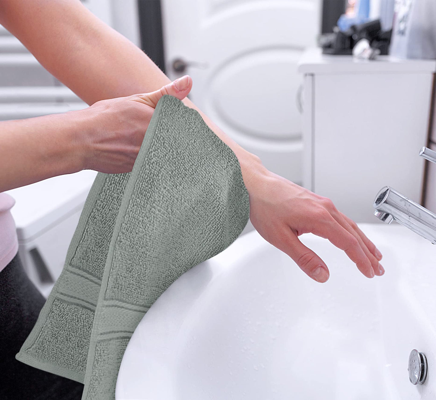 Utopia Towels 6 Pack Premium Hand Towels Set, 16 by 28 inches, 100% Ring Spun Cotton, Ultra Soft and Highly Absorbent 600GSM Towels for Bathroom, Gym, Shower, Hotel, and Spa, Cool Grey