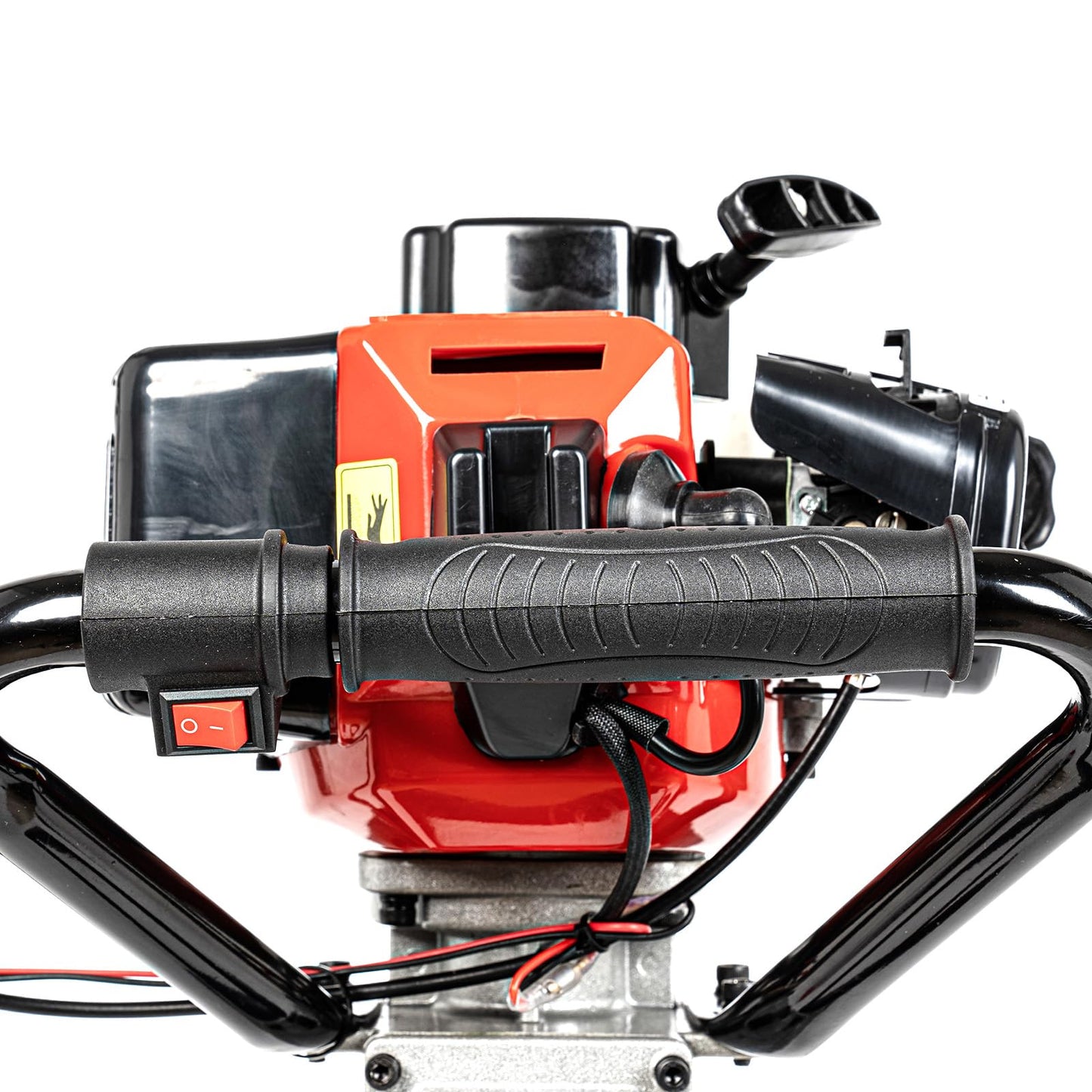 Gas Powered T Post Driver 2 Stroke 32.6CC 1.2HP Gas Post Pounder Pile Driver Heavy Duty Single Cylinder Air Cooled Fence Post Driver Hammer with 2 Piling Heads
