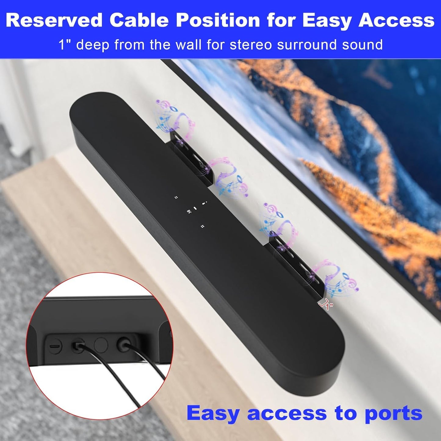 BYMECOST 1 2, Soundbar Mount for Sonos Beam, Heavy Duty Wall Mount Bracket Compatible with Gen & Gen Sonos Beam Sound
