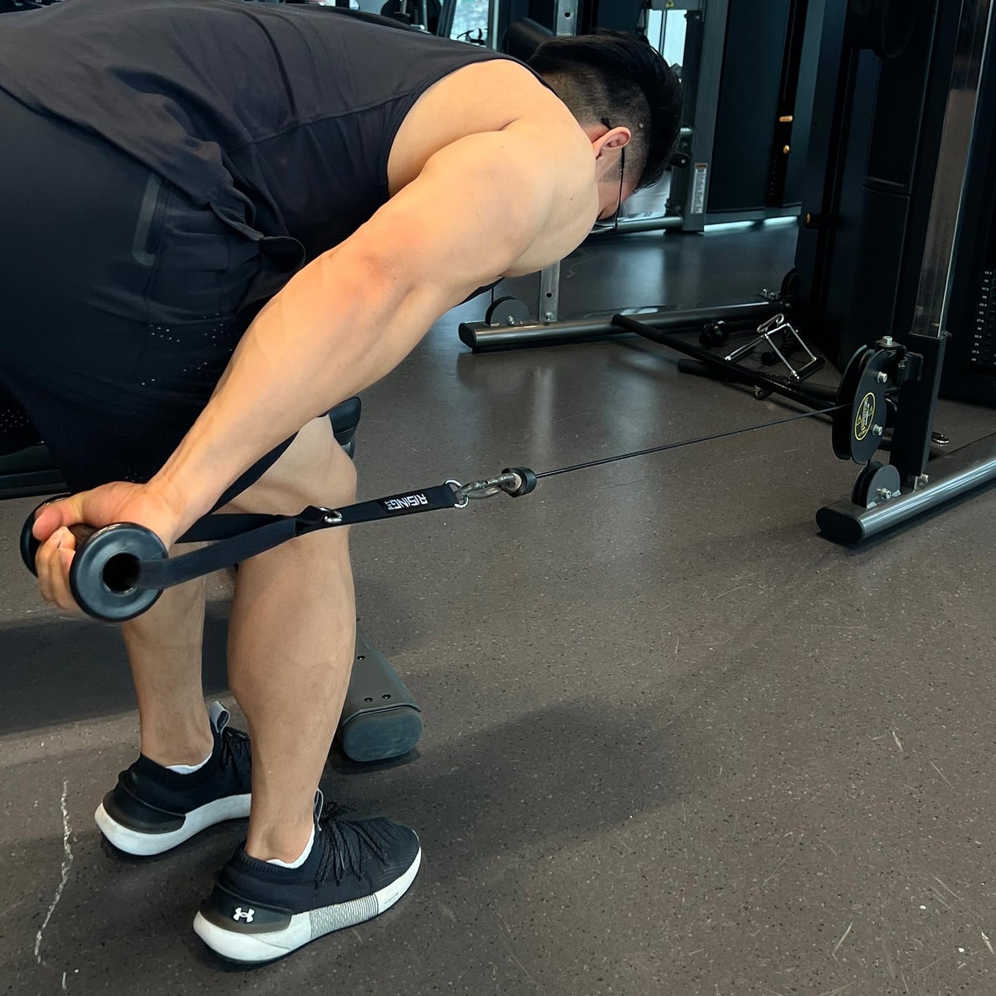 Adjustable Resistance Band Handles – Heavy Duty Workout Grips with Non-Slip Rubber Handles & Flexible Nylon Loop Straps – Compatible with Home Gym, Pulley Systems & Resistance Bands