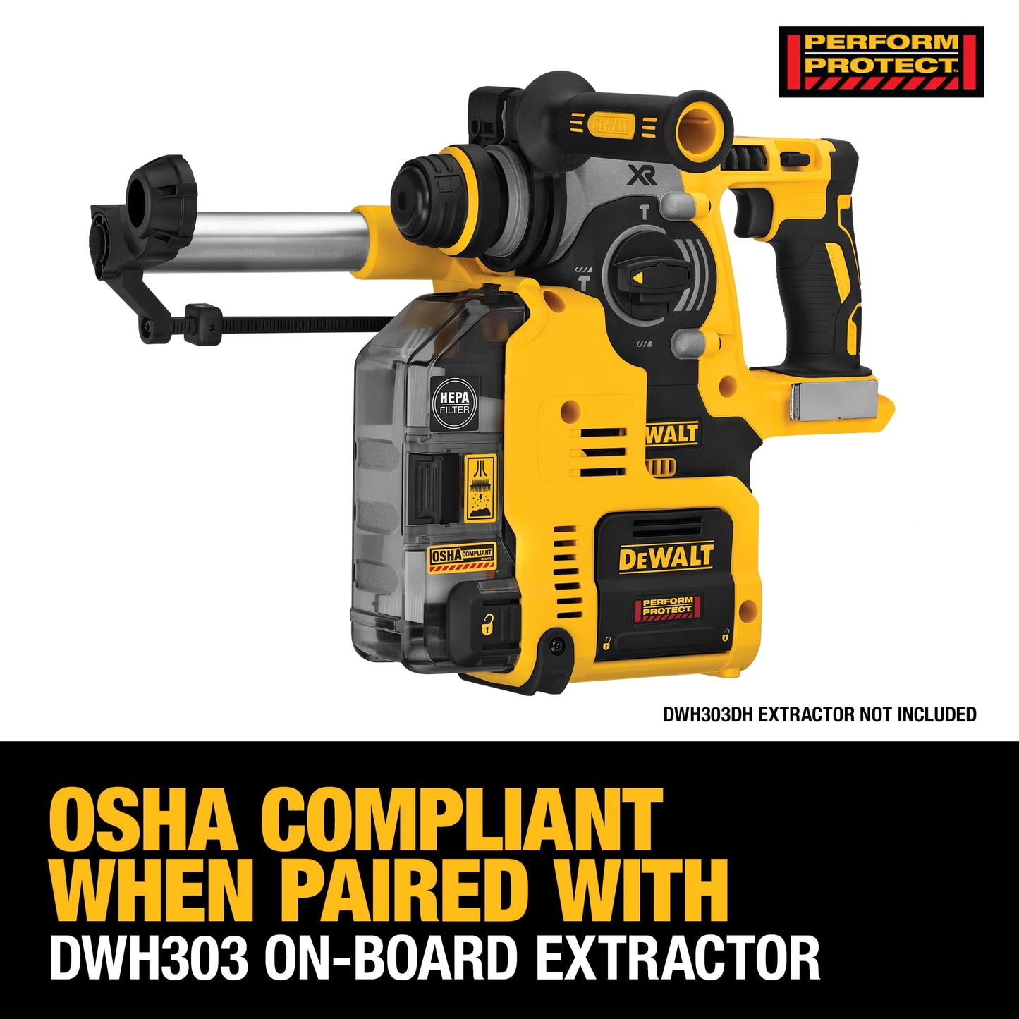 DEWALT 20V MAX SDS Rotary Hammer Drill, Cordless, 3 Application Modes, Bare Tool Only (DCH273B)