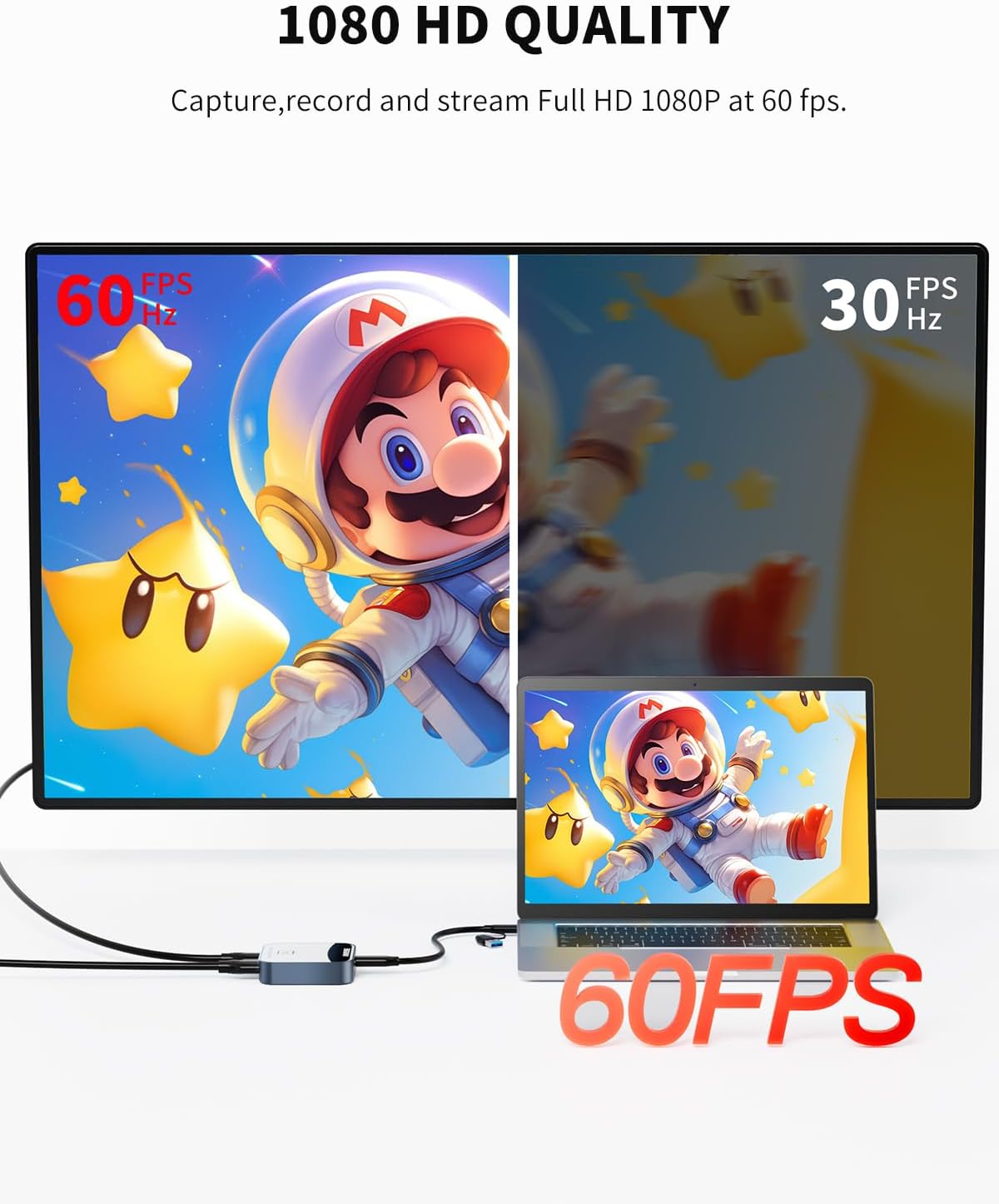 VANGREE 4K 3.0 1080P 60FPS 2/PS5/Xbox/OBS/Camera/PC Capture Card for Nintendo Switch, Audio Video Capture Card, USB C