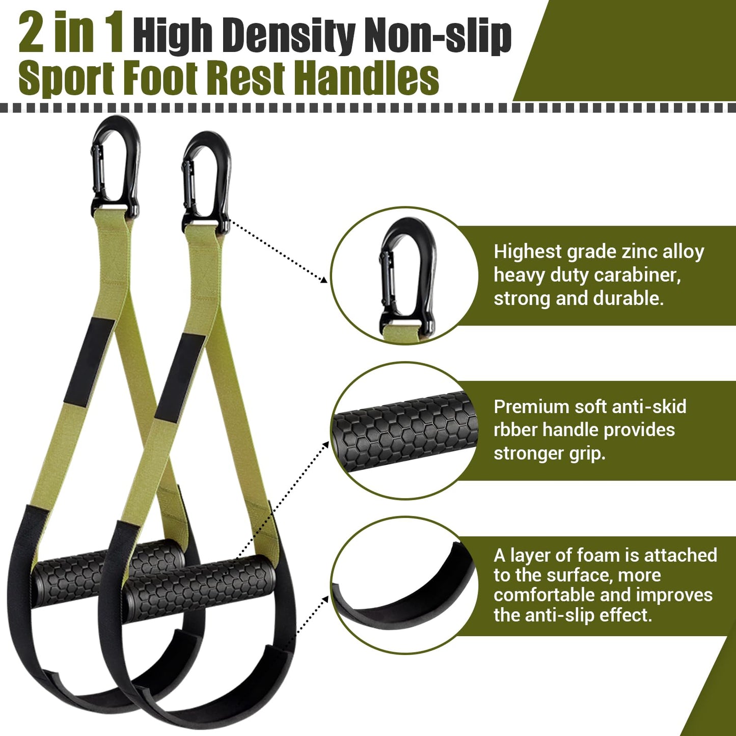 Home Resistance Training Kit, Resistance Trainer Exercise Straps with Handles, Door Anchor and Carrying Bag for Home Gym, Bodyweight Resistance Workout Straps for Indoor & Outdoor (Green)