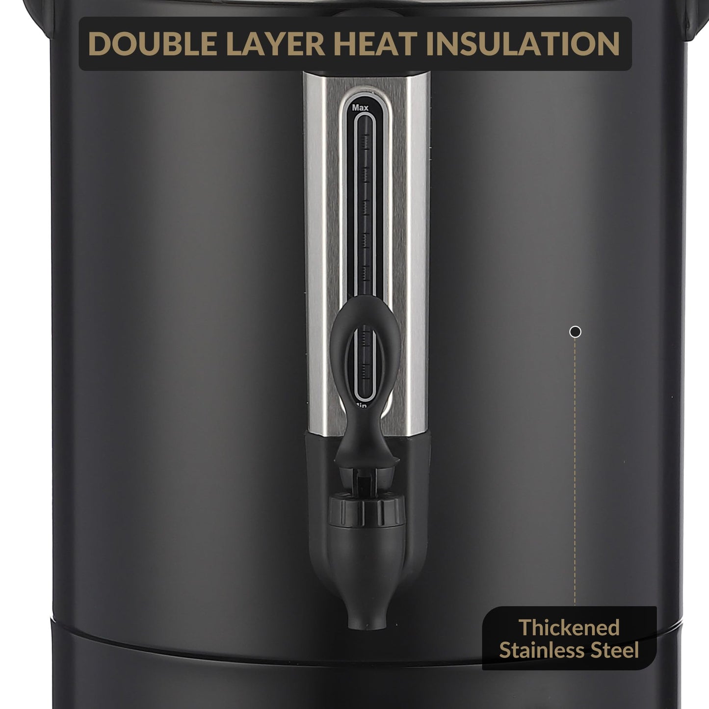 MOVECOM 120 Cups Coffee Urn Hot Water Urn,18L/4.8 Gal Large Stainless Steel Commercial Coffee Maker with Double Wall Insulation, Electric Hot Beverage Dispenser for Buffet Party Catering,Weddings