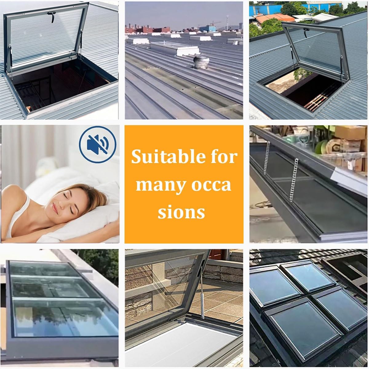 Valdoza Electric Roof Skylight for Home – Custom Aluminum Alloy Double-Glazed Window with Remote Control, Easy Installation for Attic, Sunroom, Roof, Basement(Gray,LxW 24x40in/60.9x101.6cm)