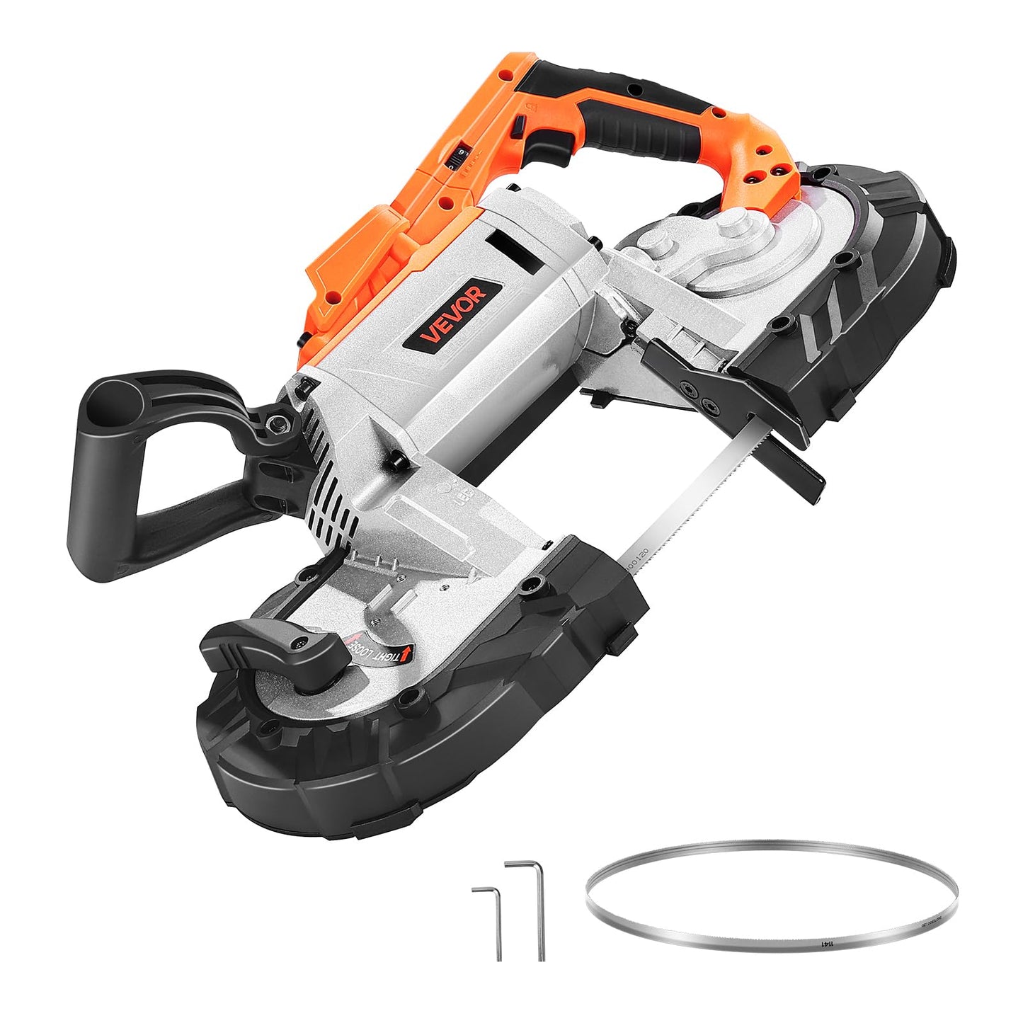 VEVOR 20V Portable Band Saw, 5 in Deep Cut, 360W Cordless Compact Bandsaw with Brushless Motor, Adjustable Speed, for Cutting Metal, Wood, Compatible with Makita Batteries (Bare Tool Only)