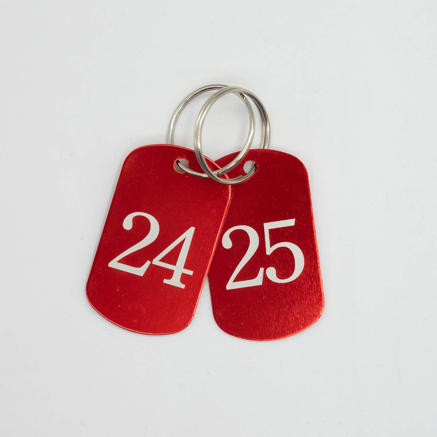 StayMax Aluminum Numbered Tags Key Tags ID Tags (1-25, Red)