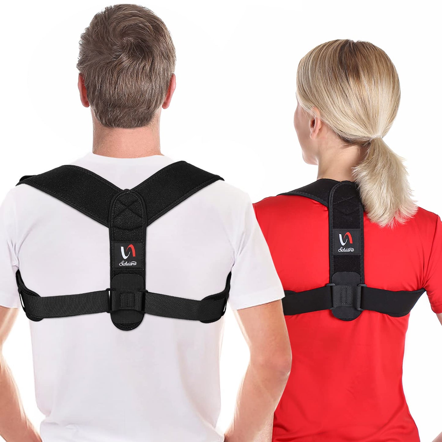 Schiara Posture Corrector for both Men and Women, Comfortable Upper and Back Brace, Adjustable Back Straightener Support for Back, Shoulder and Neck