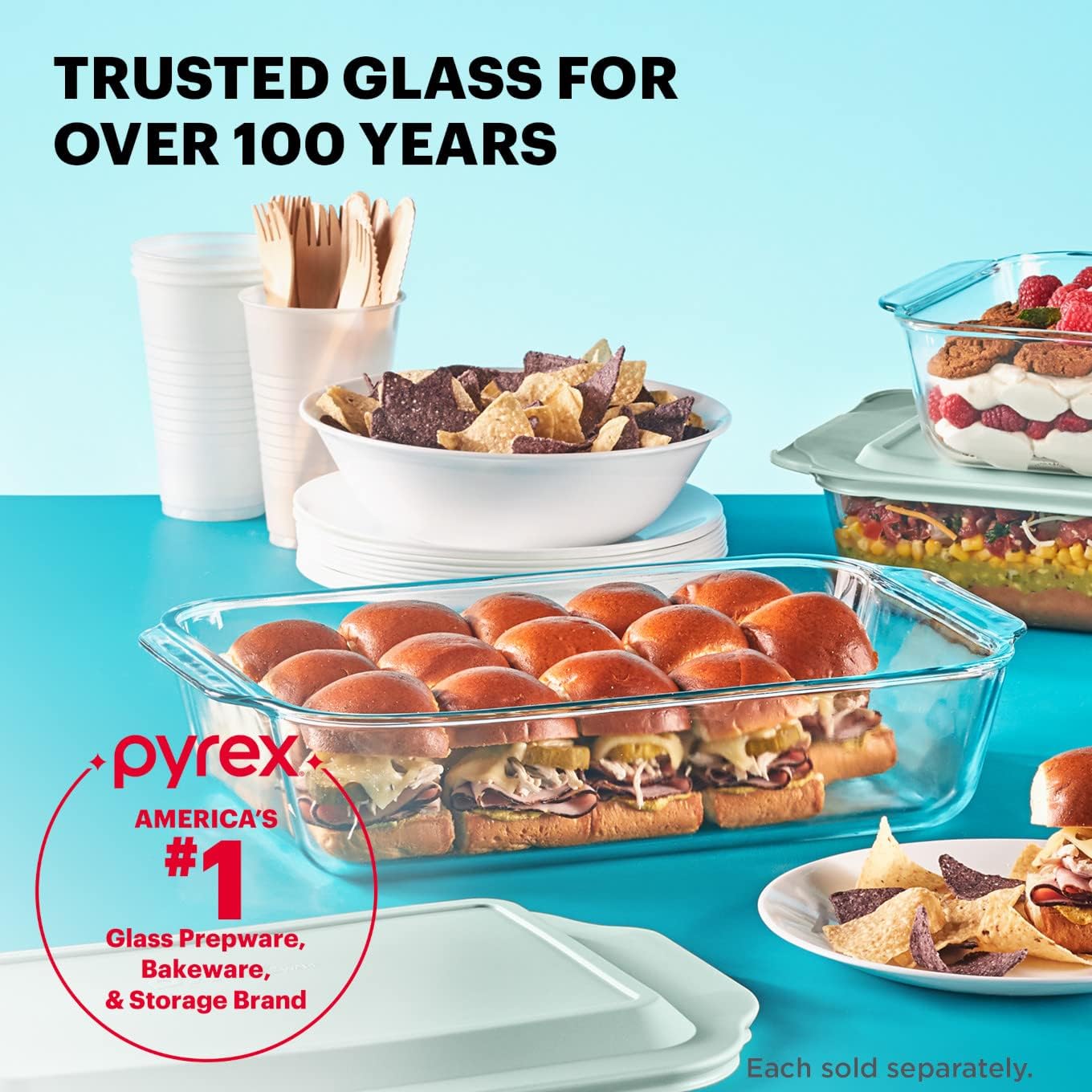 Pyrex Deep 9x13-Inch Glass Baking Dish - Versatile Casserole Dish with Lid | Oven, Freezer & Microwave Safe