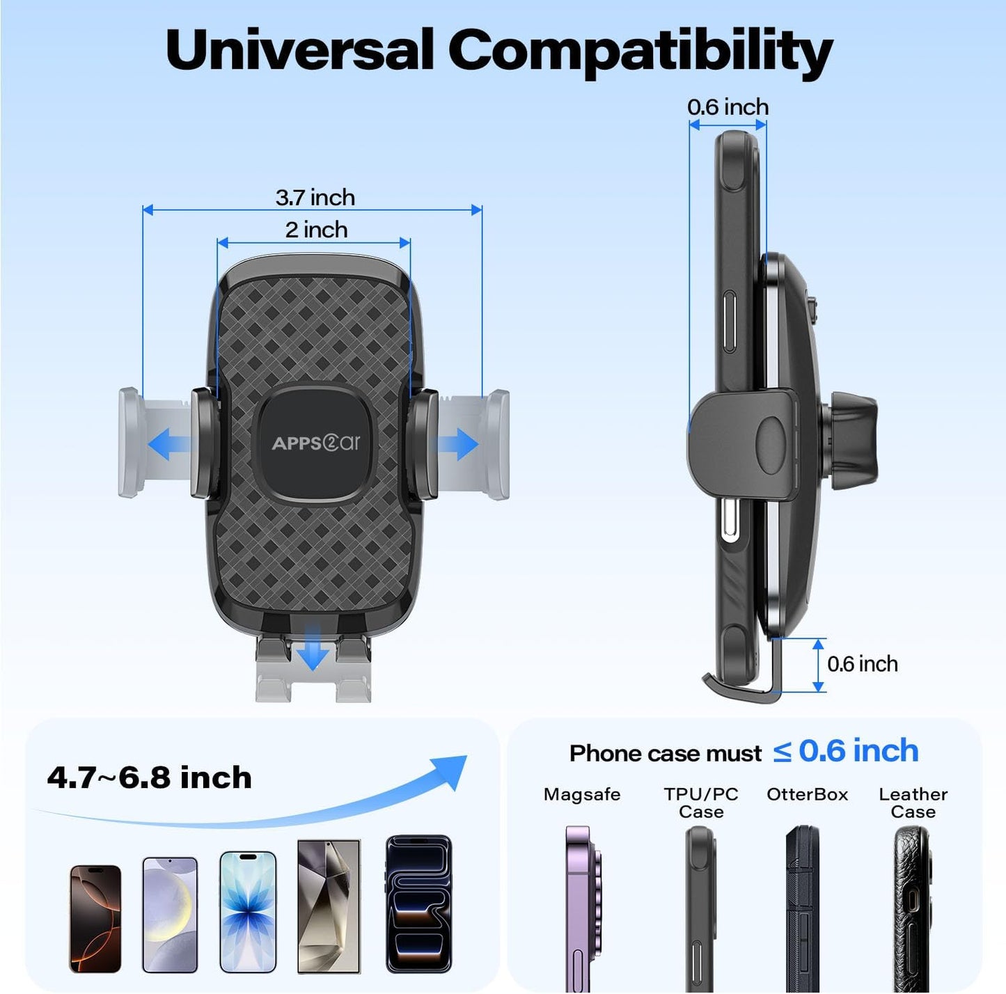 APPS2Car 14'' Gooseneck Car Phone Holder,Heavy Duty Phone Holder for Truck, [Flexibile Long Arm] [Anti Shake