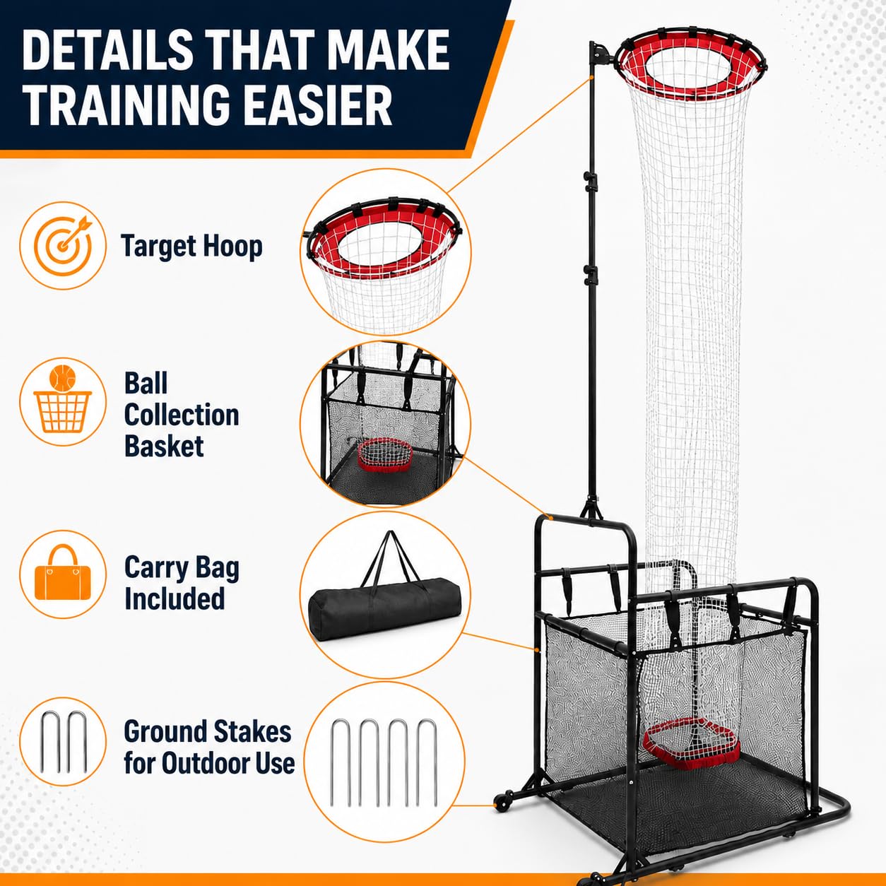 SCHENG-V Volleyball Setting Net, Setter Volleyball Training Net 6.9-10.8 FT Adjustable Height, 45°-180° Adjustable Angle, Stable Base for Indoor Outdoor Practice Equipment