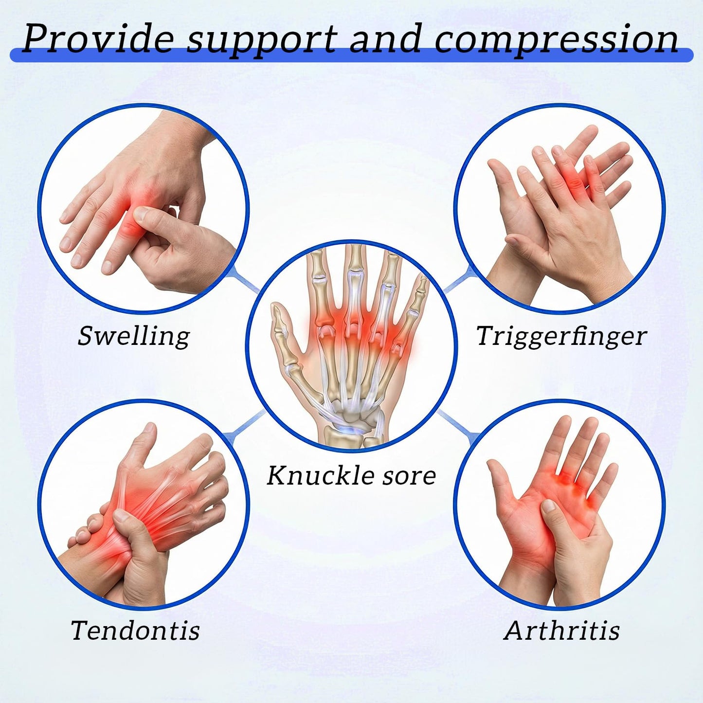 TIESOME 20Pcs Sport Finger Sleeves, Breathable Finger Brace Elastic Fingers Support Sleeves Compression Fingers Sleeve Thumb Splints for Relief Support Protector and Relieving Pain
