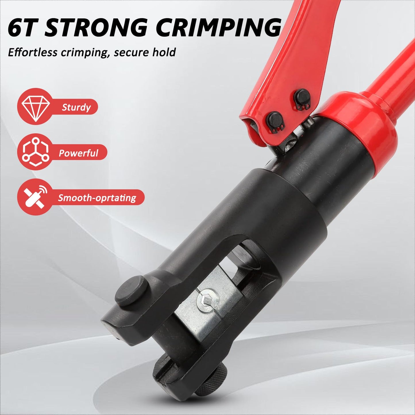 Hydraulic Crimping Tool, 60KN Heavy-Duty Hydraulic Punch Tool with 9 Hex Crimp Dies, Heat-Treated Alloy Steel, Ergonomic Anti-Slip Handle for Industrial Electricity, Communication, Metallurgy