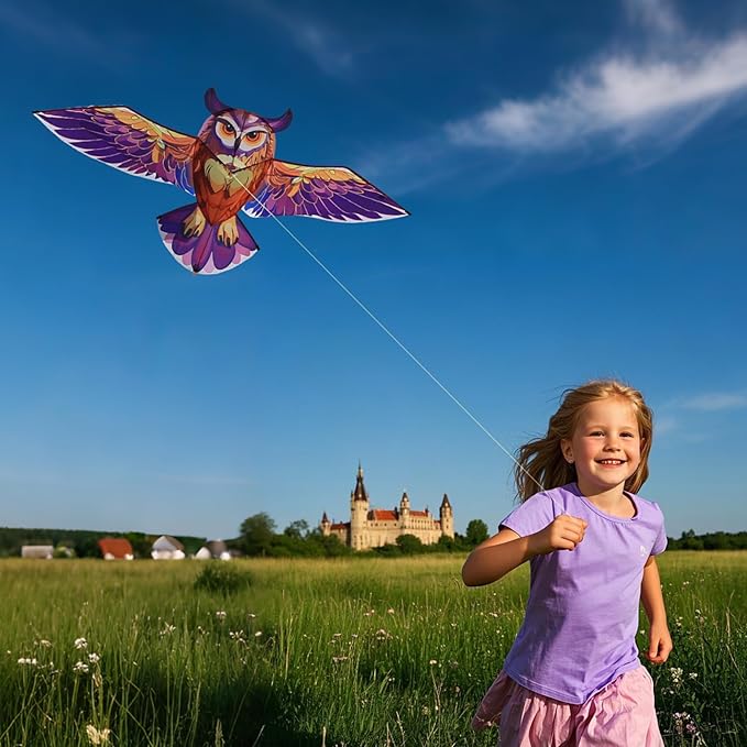 ORGCLDKT- 3D Lifelike Style Bird/Eagle Kite, Super Easy to Fly with, Ideal for Kids, Adults, Girls, Boys. Kites for The Beach, Grassland, Hiking