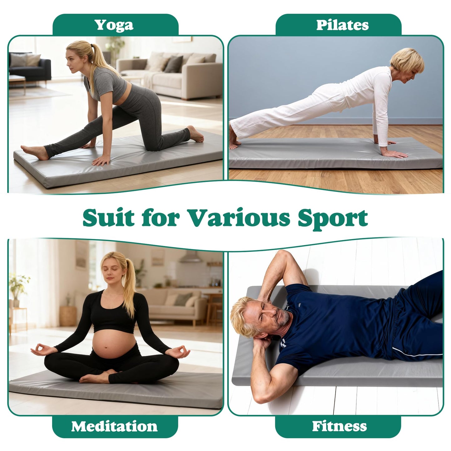 3 Inch Extra Thick Yoga Mat 6 * 2.5ft Thick Extra Wide Workout Mat, Non Slip Foam Exercise Mats for Women Men Fitness, Yoga, Pilates, Stretching & Floor Exercises
