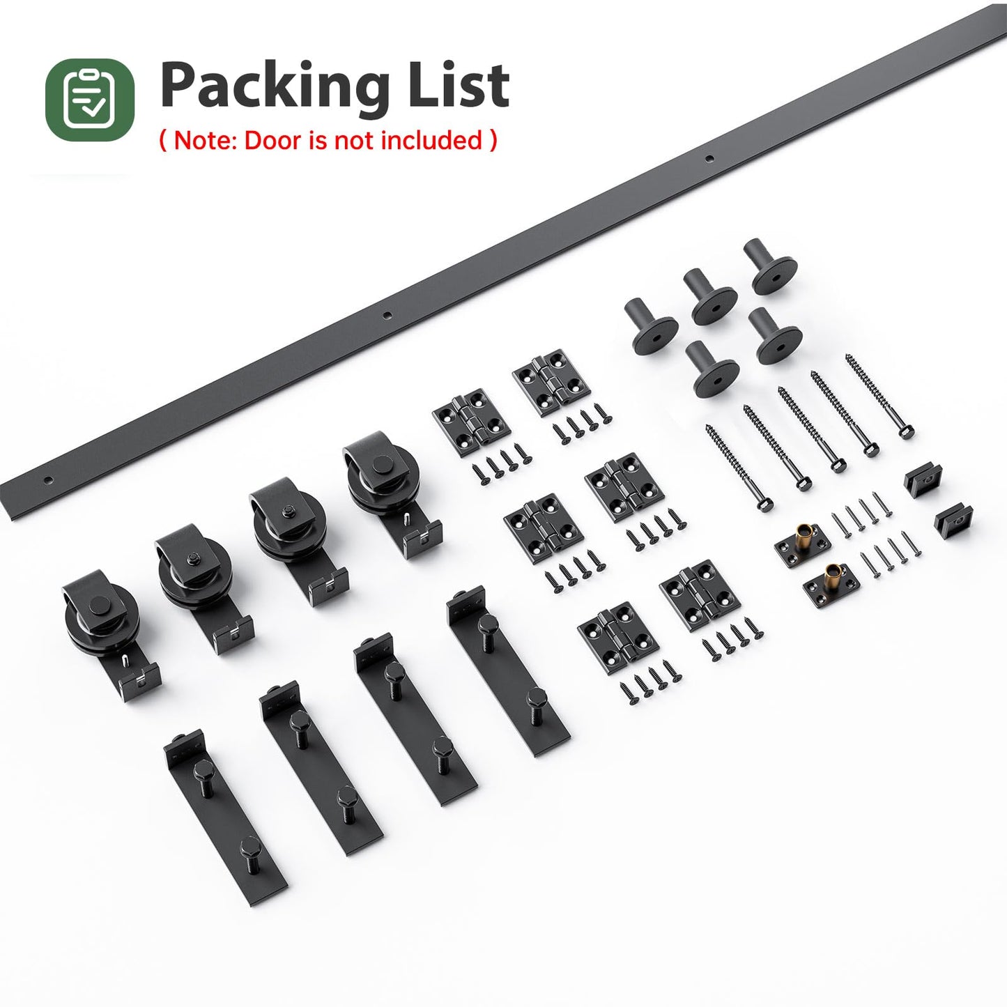 Roymelo 76" Bifold Sliding Barn Door Hardware Track Kit,Side Mounted Black J Shape Roller,Smoothly and Quietly,Assembly Easy,Fit Four 18" Bi-Folding Doors (Door Not Included)
