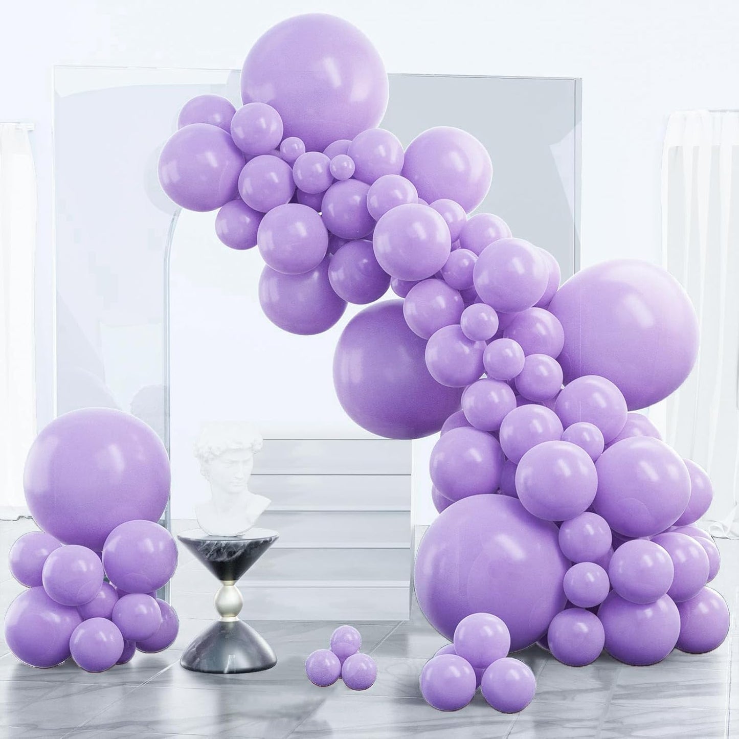 PartyWoo Lavender Balloons - 130-Piece Pack in Light Pastel Purple | Perfect for Baby Showers & Birthday Parties