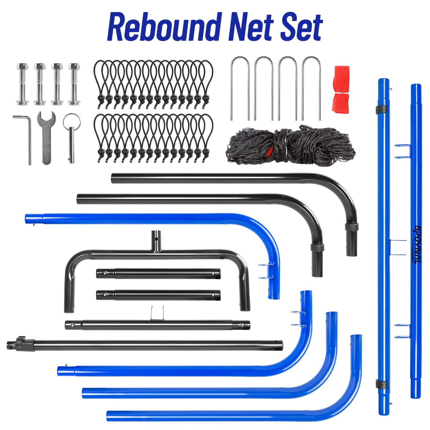 SPOYNAL Baseball Rebounder Net 4 x 4.5 FT Baseball Training Equipment Base Ball Bounce Back Net with 5 Return Angles Softball Pitching Net Fly Ball Line Drive Ground Ball Training Net for Fielding