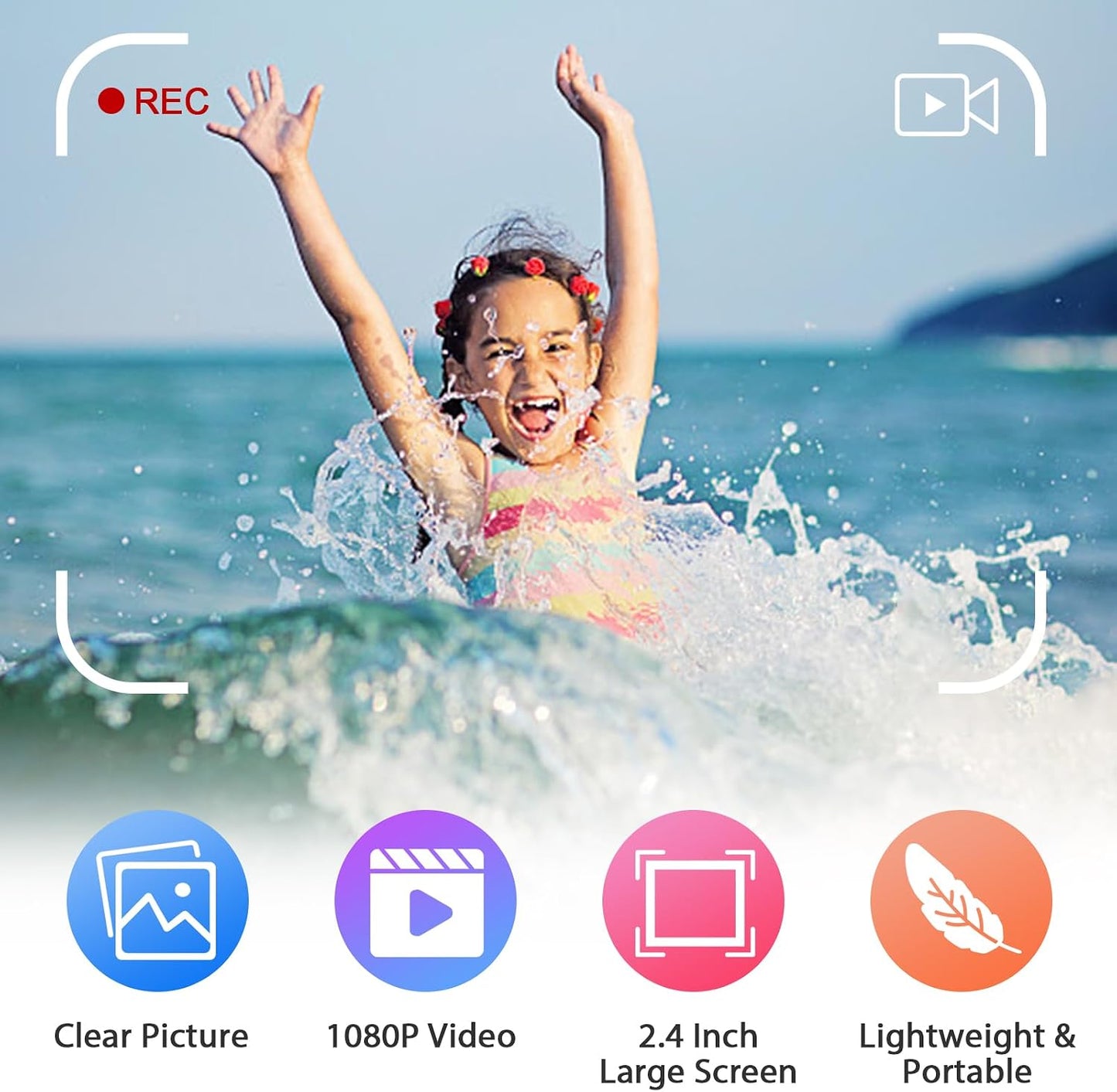 BORTT 1080P 20 2.4 Inch Kids Camcorder Mega Pixels High Resolution Kids Video Camcorder Portable Mini Digital Camera